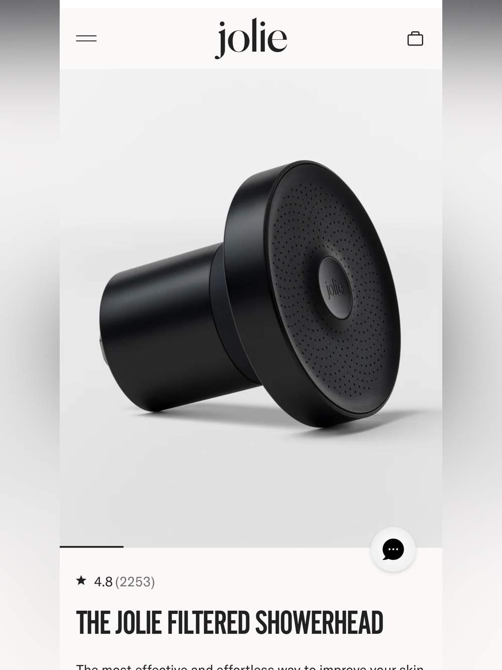 The Jolie Filtered shower head - Jet Black